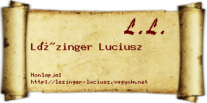 Lézinger Luciusz névjegykártya